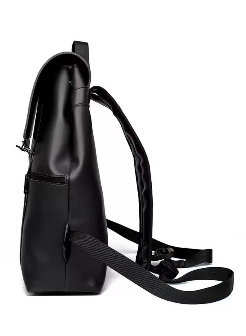 Sleek Black Buckle - Strap Backpack - Image 3